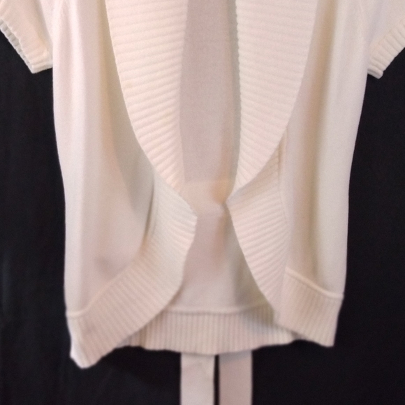 BCBG Maxazria White Ribbed Sweater - Picture 2 of 11